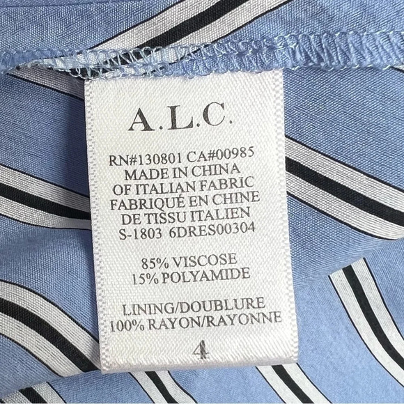 NWOT A.L.C. Cabrera Stripe One-Shoulder Dress Blue White Casual Women’s 4 - Picture 13 of 13